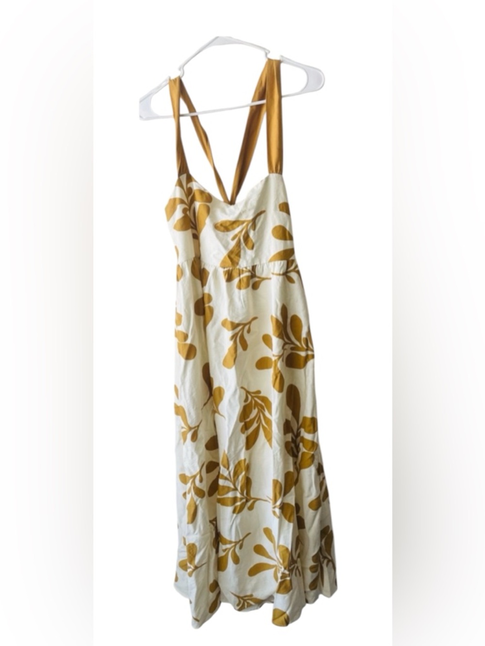 Blu Pepper White and Mustard Yellow Floral Midi Dress